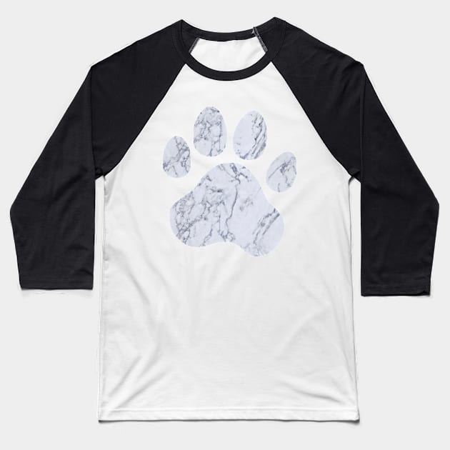 Marble Paw Print Baseball T-Shirt by annmariestowe